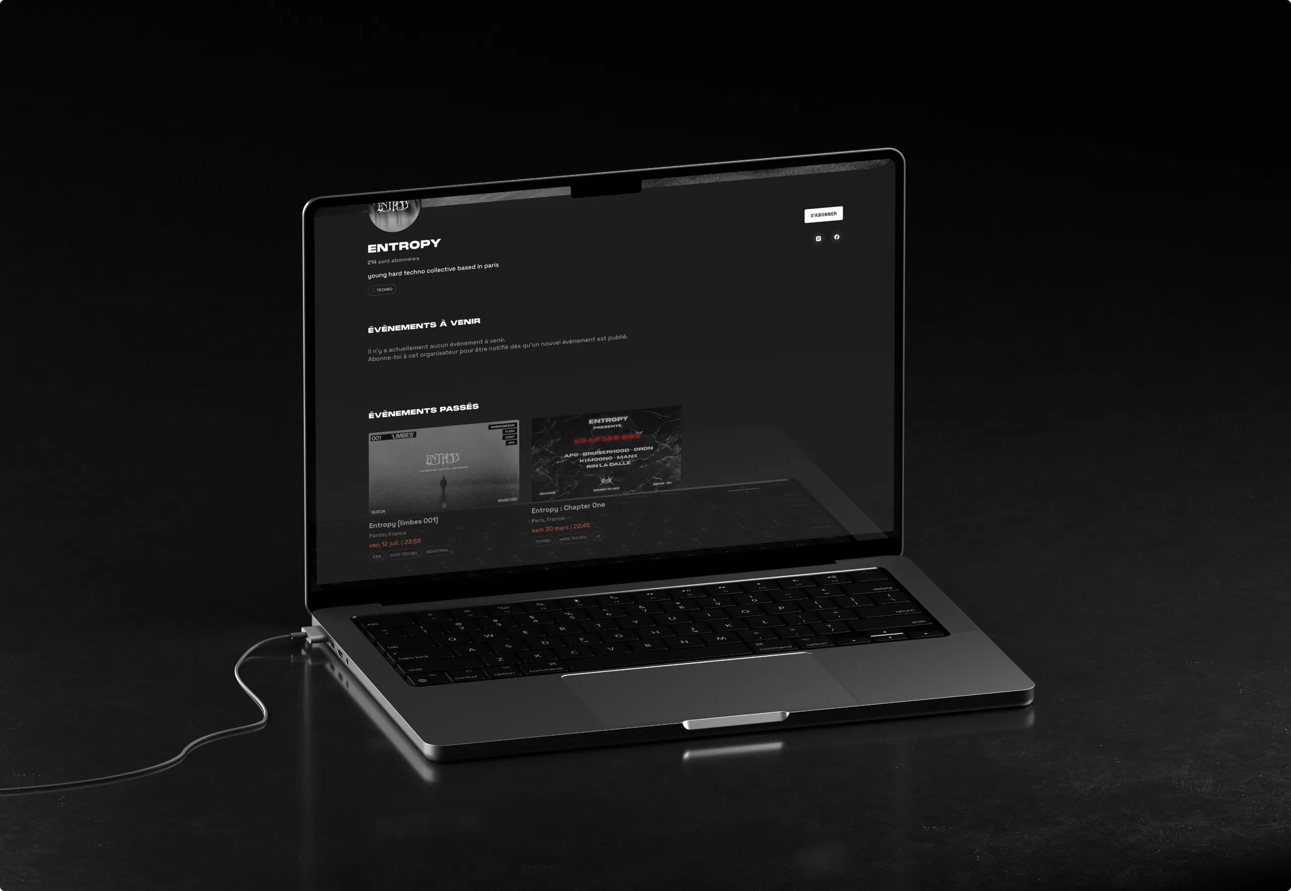 The Entropy website on a MacBook Pro